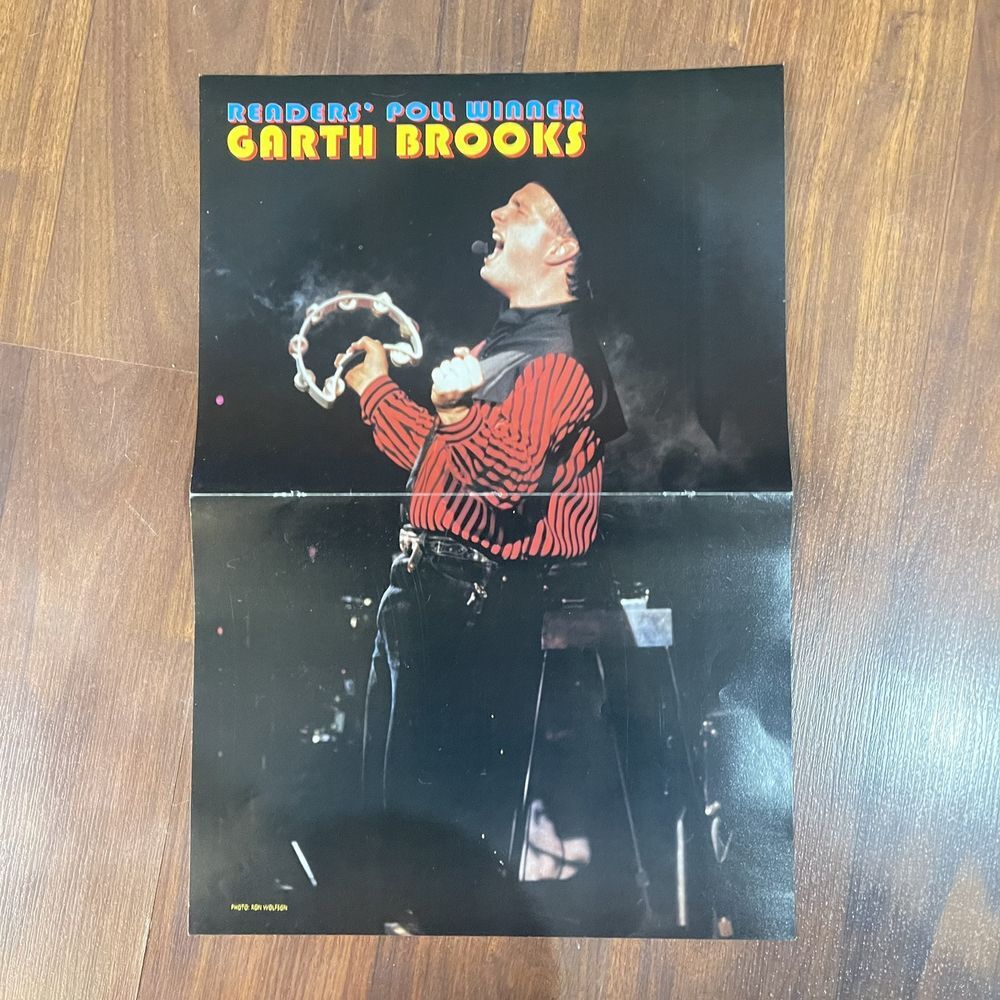 Vintage Country Music Magazine‎ Poster Garth Brook 2 Side 8x10.5 Billy Ray Clint
